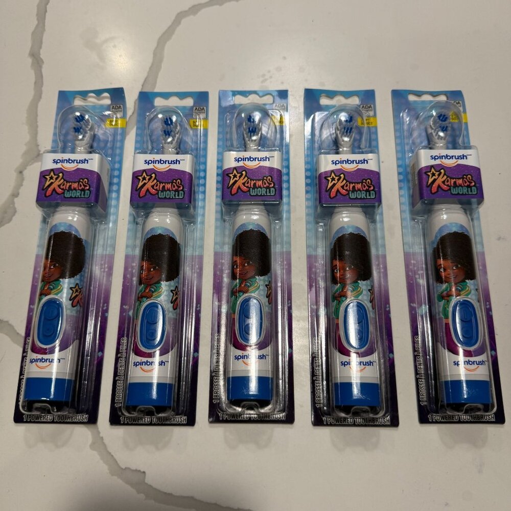 Spinbrush Karma's World Kids Electric Toothbrush Soft Bristles for Ages 3+ 5pk